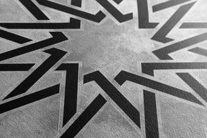 Slika orijentalni mozaik u crno-bijelom dizajnu