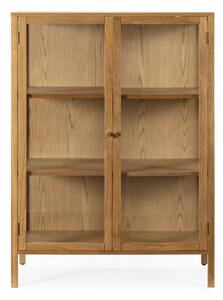Vitrina u dekoru hrasta u prirodnoj boji 90x126x40 cm Ceci – MOME
