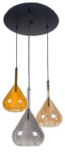 VISILICA STAKLENA ZARIA 3xE27 BROWN/AMBER/LIGHT GREY 10708