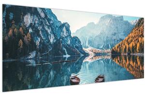 Slika - Čamci na jezeru Braies (120x50 cm)