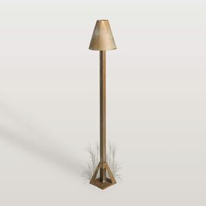 Moretti Luce Podna svjetiljka Silva Disk LED, visina 50 cm, antikni mjed, Bronca / stari mesing, Mjed