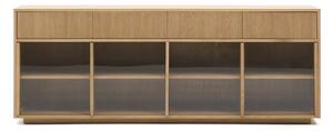Vitrina u dekoru hrasta s kliznim vratima u prirodnoj boji 200x80x40 cm Helvine – Kave Home