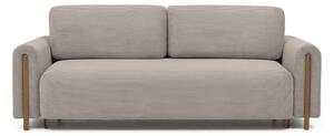 Svjetlo smeđa sklopiva/s prostorom za odlaganje sofa od samta 244 cm Arcadova – ELTAP
