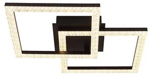Globo LED stropna svjetiljka Sapena (20 W, D x Š x V: 526 x 374 x 75 mm, Crna, Topla bijela)