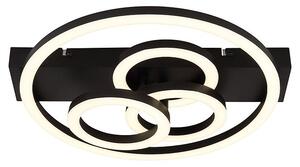 Globo LED stropna svjetiljka Darryl I (40 W, D x Š x V: 350 x 330 x 88 mm, Crna, Crna, Topla bijela)
