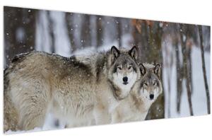 Slika - Vukovi zimi (120x50 cm)