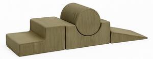 Kaki zeleni set mekanih igrački od pjene od samta 45x170x30 cm Montessori – Meowbaby