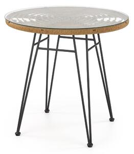 Vrtni stol Houston 136976cm, Svijetlo smeđa, Crna, PVC pletivo, Metal