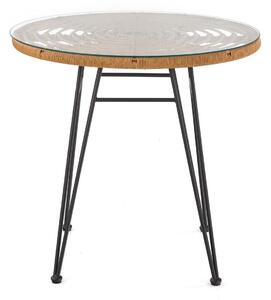 Vrtni stol Houston 136976cm, Crna, Svijetlo smeđa, PVC pletivo, Metal
