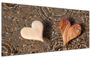 Slika - Drvena srca (120x50 cm)