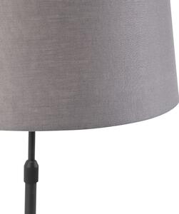 Stolna svjetiljka crna s lanenom sjenilom siva 35 cm podesiva - Parte