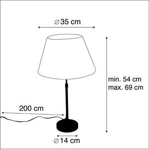 Stolna svjetiljka crna s nabranom kremom u boji 35 cm podesiva - Parte