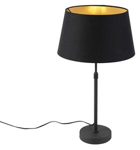 Stolna svjetiljka crna s hladom crna sa zlatom 35 cm - Parte