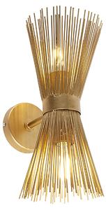 Art Deco zidna svjetiljka zlatna 2 svjetla - Metla