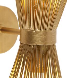 Art Deco zidna svjetiljka zlatna 2 svjetla - Metla