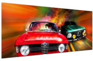 Slika - Retro trkaći automobili (120x50 cm)