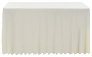 VidaXL Navlake za stol 2 kom duge rastezljive 120 x 60,5 x 74 cm krem