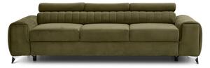 Kaki zelena baršunasti sklopiva sofa 261 cm Laurence – ELTAP