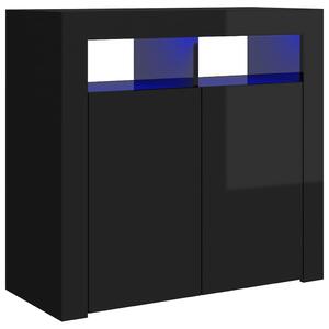 VidaXL Komoda s LED svjetlima visoki sjaj crna 80 x 35 x 75 cm