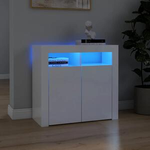 VidaXL Komoda s LED svjetlima visoki sjaj bijela 80 x 35 x 75 cm