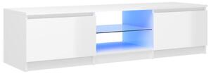 VidaXL TV ormarić s LED svjetlima visoki sjaj bijeli 140x40x35,5 cm