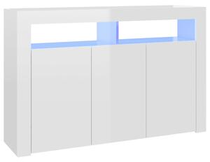 VidaXL Komoda s LED svjetlima visoki sjaj bijela 115,5 x 30 x 75 cm