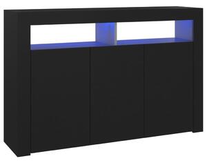 VidaXL Komoda s LED svjetlima crna 115,5 x 30 x 75 cm