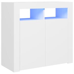 VidaXL Komoda s LED svjetlima bijela 80 x 35 x 75 cm