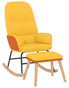 VidaXL Stolica za ljuljanje od tkanine sa stolcem boja senfa