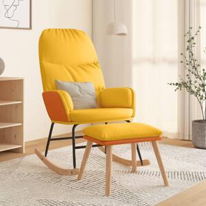 VidaXL Stolica za ljuljanje od tkanine sa stolcem boja senfa