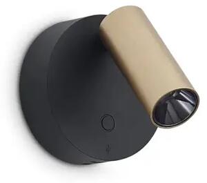 ELF AP ZIDNA LED SVJETILJKA 3W 3000K IP20 CRNA/ZLATNA ID347486