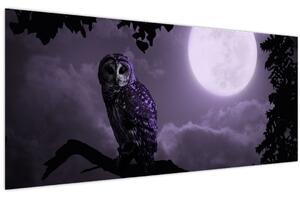 Slika - Noćna ptica, ljubičasta (120x50 cm)