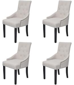 VidaXL Blagovaonske stolice od tkanine 4 kom krem-sive
