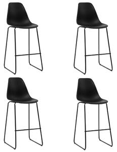VidaXL Barske stolice 4 kom crne plastične