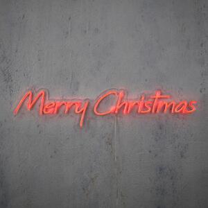 Božićna zidna svjetiljka neon crvena - Merry Christmas