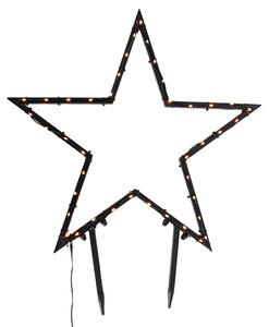 Božićni reflektor zvijezda Božićna crna 60 cm uklj. LED IP44 - Kas