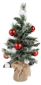 Božićno drvce bijelo s crvenim 60 cm uklj. LED s mjeračem vremena - Jack