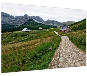Slika - Planinski krajolik s kućama (90x60 cm)