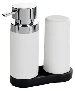 Set s dva bijela spremnika za deterdžente s podmetačem Wenkoo Squeeze, 250 ml