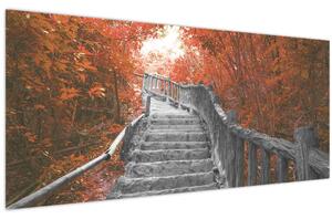 Slika - Stepenice u prirodi, narančaste (120x50 cm)