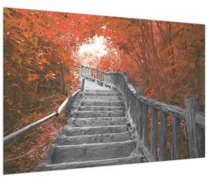 Slika - Stepenice u prirodi, narančaste (90x60 cm)