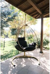 Crna/u zlatnoj boji viseća vrtna fotelja Damla – Floriane Garden
