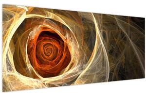 Slika - Apstraktne ruže u vatrenim bojama (120x50 cm)