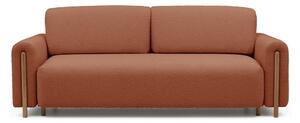 Sklopiva/s prostorom za odlaganje sofa od bouclé tkanine boja terakote 244 cm Arcadova – ELTAP