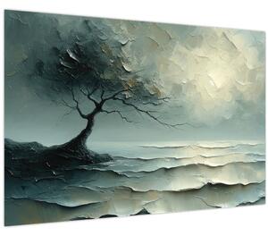 Slika - Uljana slika stabla s oceanom (90x60 cm)