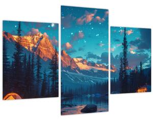 Slika - Kampiranje u planinama (90x60 cm)