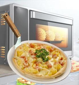 Snažni reket pizza od nehrđajućeg čelika 49 cm drveni držač