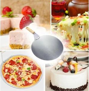 Snažni reket pizza od nehrđajućeg čelika 49 cm drveni držač