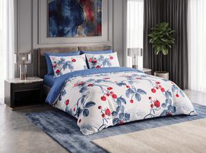 Flanel posteljina od mikrovlakana BERRY BLOOM bijelo-plava Dimenzije posteljine: 70 x 90 cm | 140 x 200 cm