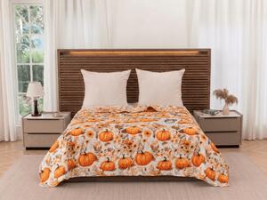 Prekrivač za krevet FLOWERS AND PUMPKINS, narančasti Dimenzije: 170 x 210 cm